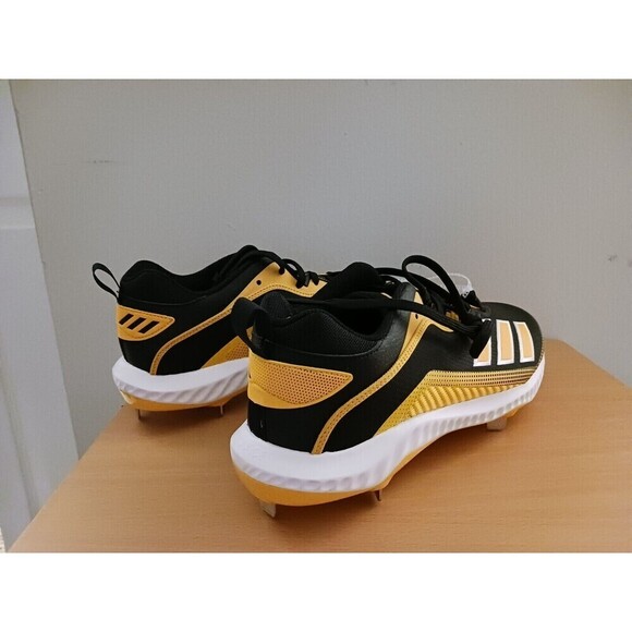 Adidas Icon 6 Bounce Mens Metal Baseball Cleats Yellow Black FV 9346 Size 13.5 - Picture 1 of 4